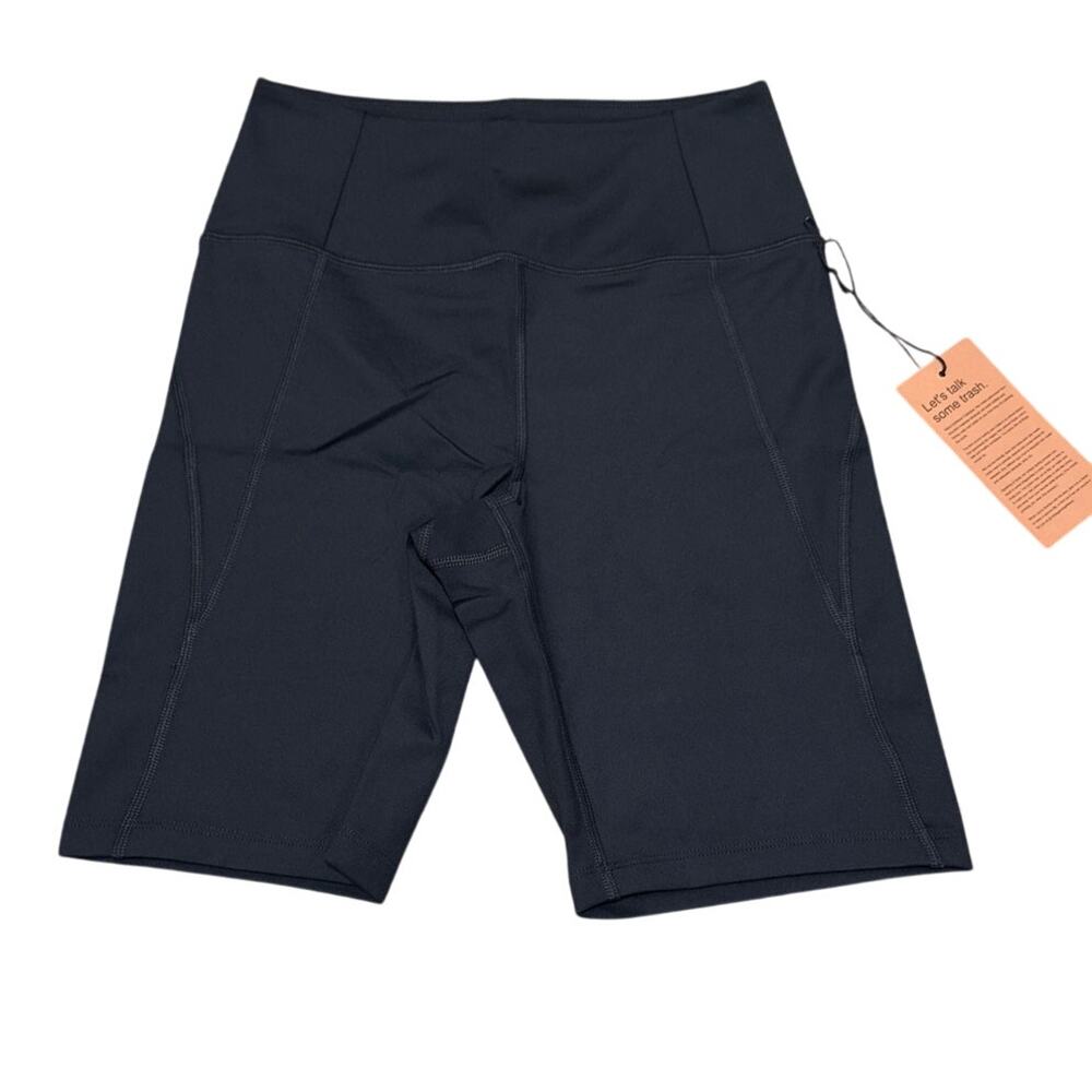 Girlfriend Collective Black High-Rise Bike Short Black Size Medium 4011 New